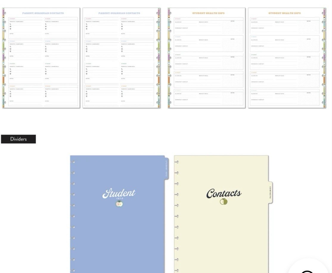 Happy planner – Mod TEACHER, PARENT & STUDENT INFO – BIG ACCESSORY PACK 42 PCS