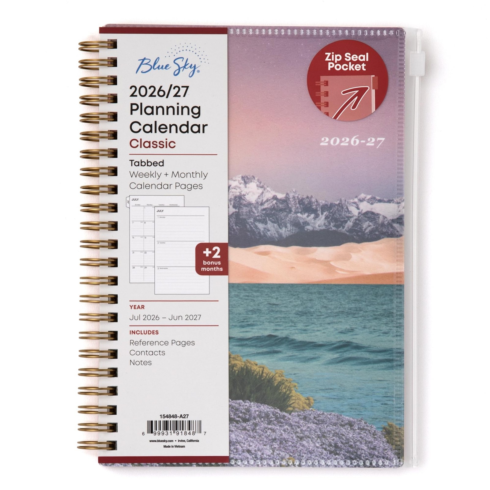 Blue Sky 2026-2027 Weekly and Monthly Academic Year Planner Calendar, July 20…