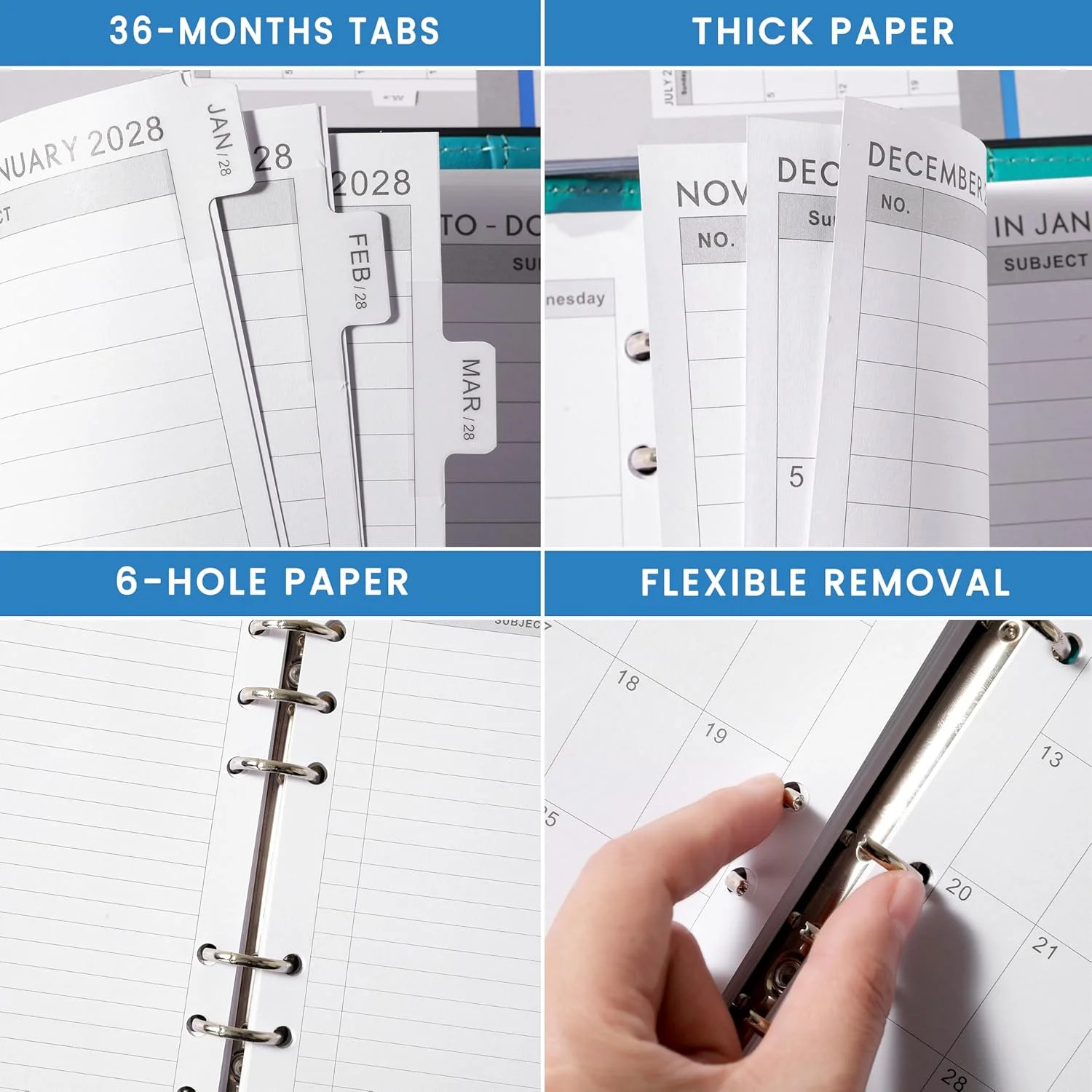 2026-2029 Planner Refills – A6 Planner Inserts with 6-Hole Punched, July 2026 –