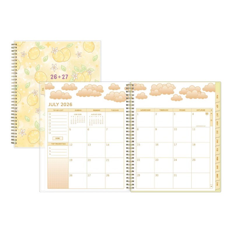 Unicorn Eclipse 8.5″x11″ 2026-2027 Weekly/Monthly Planner Lemons Smooth Frosted