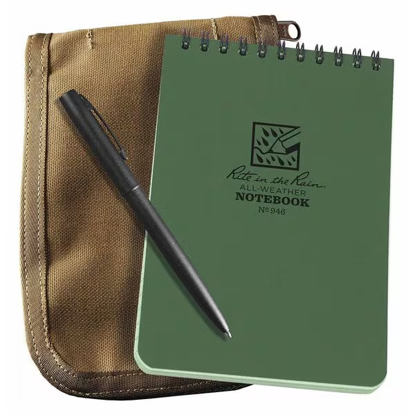 Rite in the Rain Notebook Kit 4×6 Green Waterproof Hard Cover 50 Sheets Outdoor