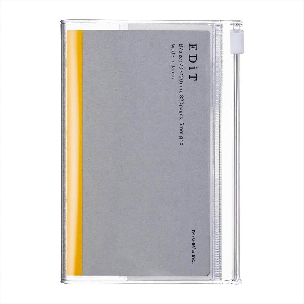 Graph paper notebook, B7 size (modified), with PVC cover, EDiT 5mm grid, clear,