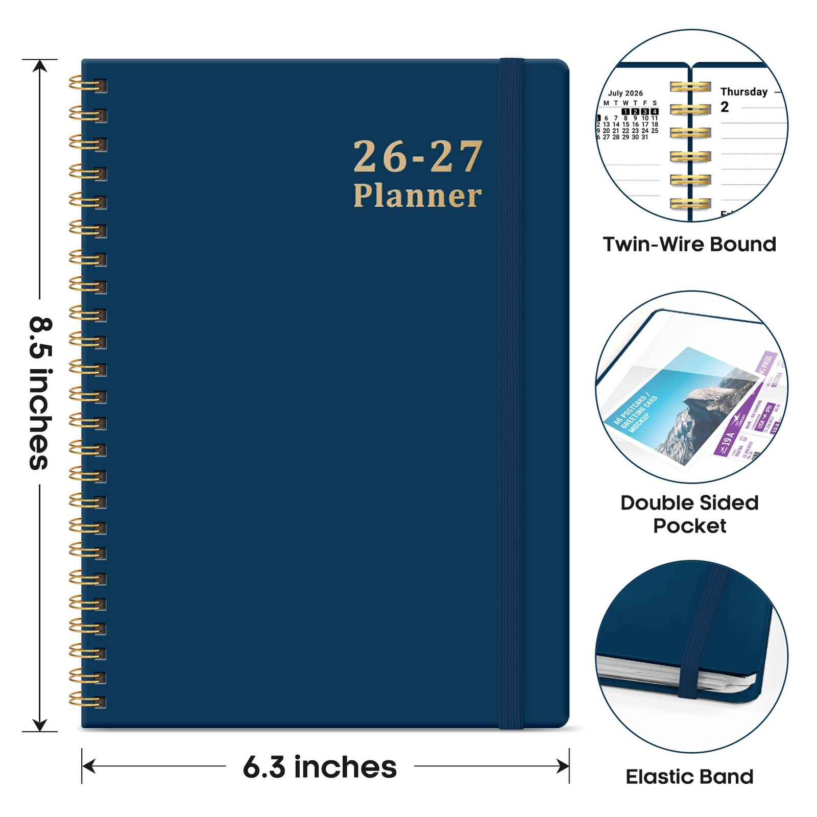 Planner 2026-2027, 6.3″ x 8.5″ Weekly and Monthly Academic Year Planner Calen…