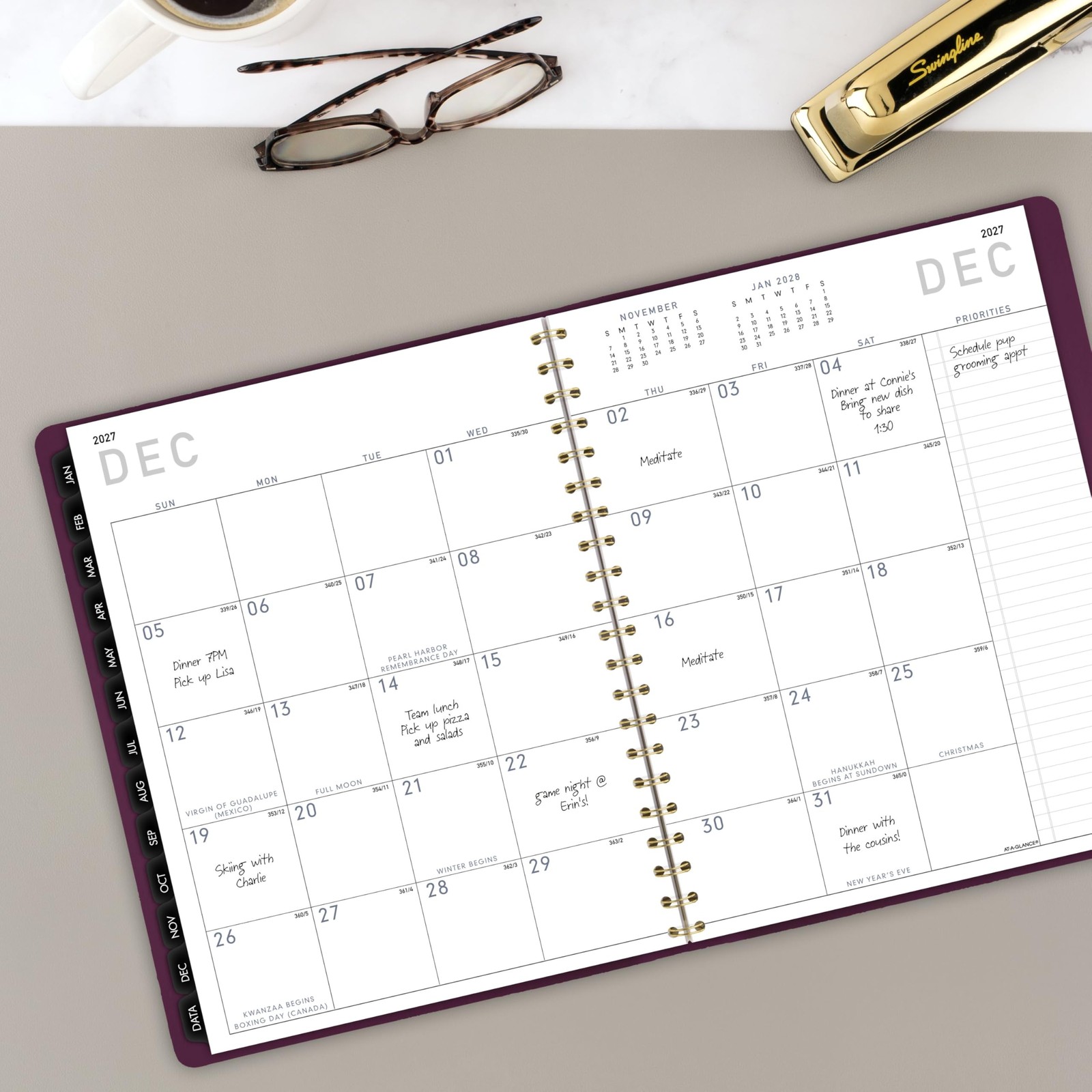 AT-A-GLANCE 2027 Appointment Book Planner, Weekly & 8.25″ x 11″, Purple