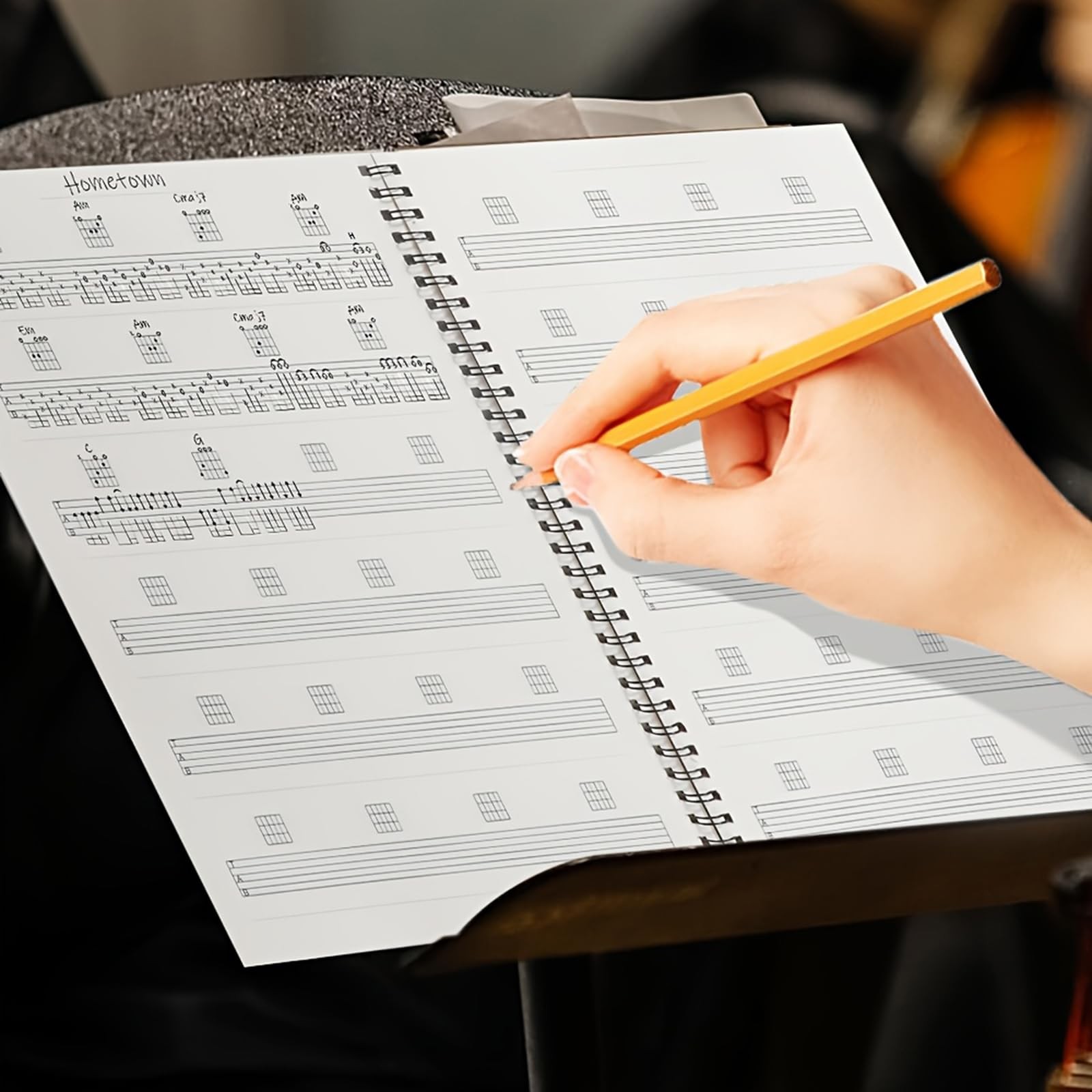 HETOETF Guitar Tablature Notebook, Blank Sheet Music Tab Notebook