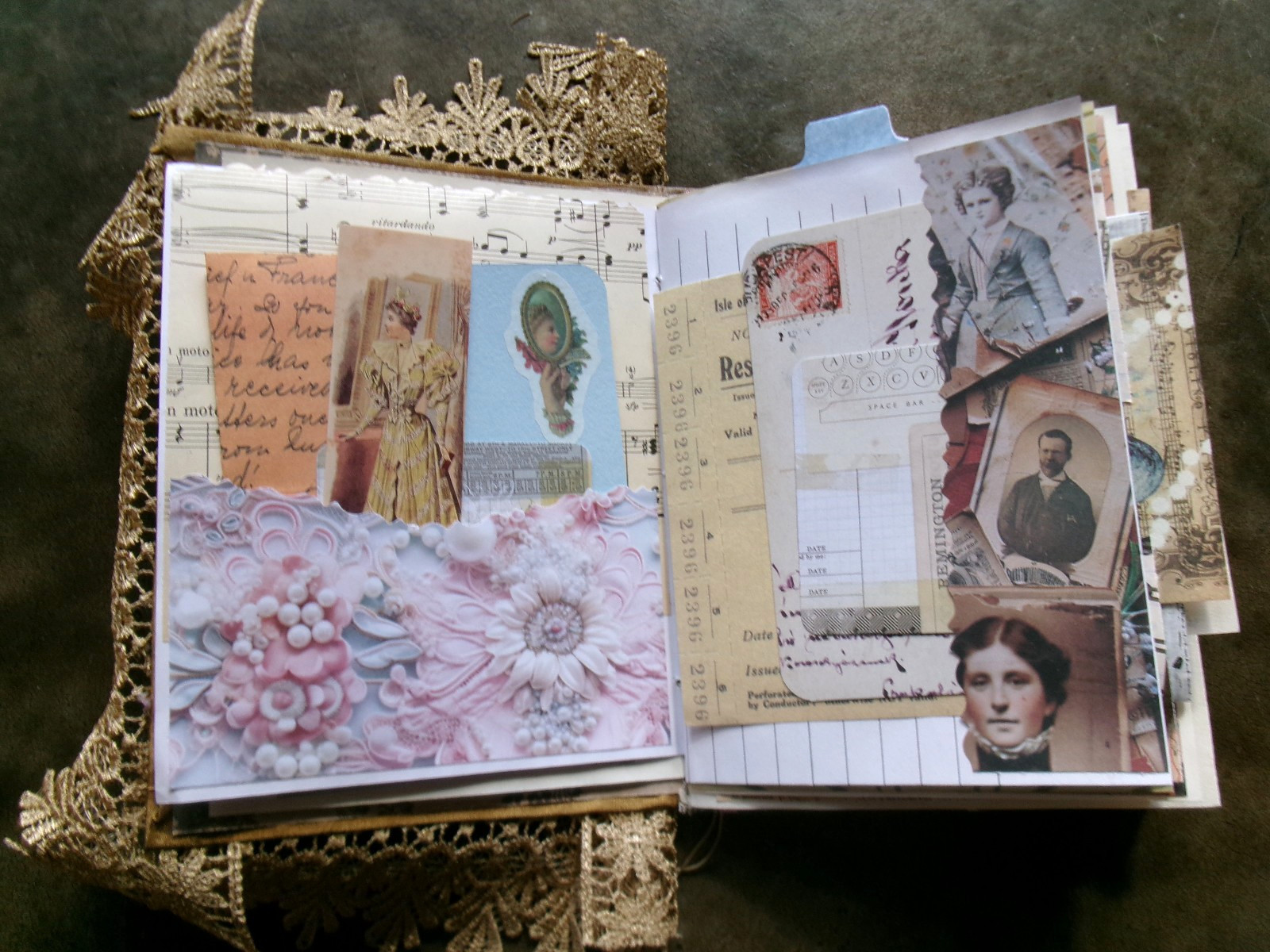 TRUE VTG JUNK JOURNAL WRITING JOURNAL JOURNAL “HEADS UP” POCKETS TUCKS