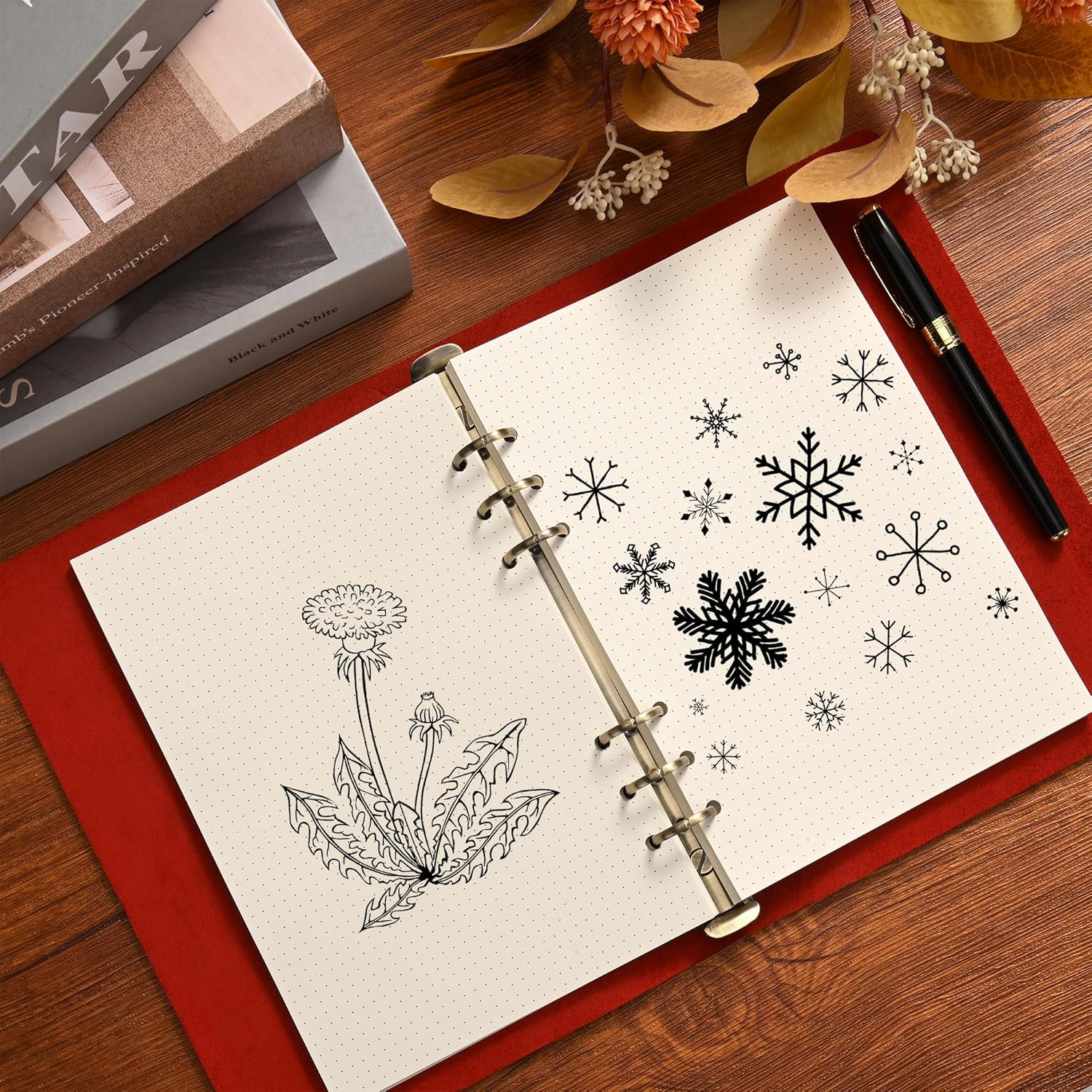 2 Packs A5 Dot Grid Paper, 6 Hole Punched,A5 Dotted Refill Paper for Filofax Pla