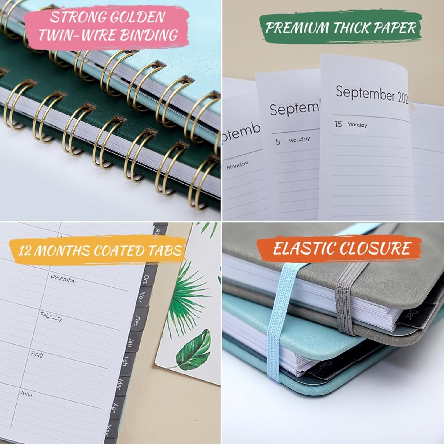 Academic Planner 2025-2026 Purple Faux Leather Weekly Monthly 6.4×8.5