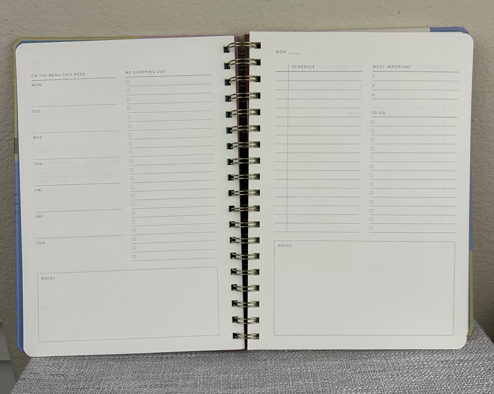Papier Productivity Planner Spiral Bound Undated Hardcover 7″ x 10″ 12 Weeks
