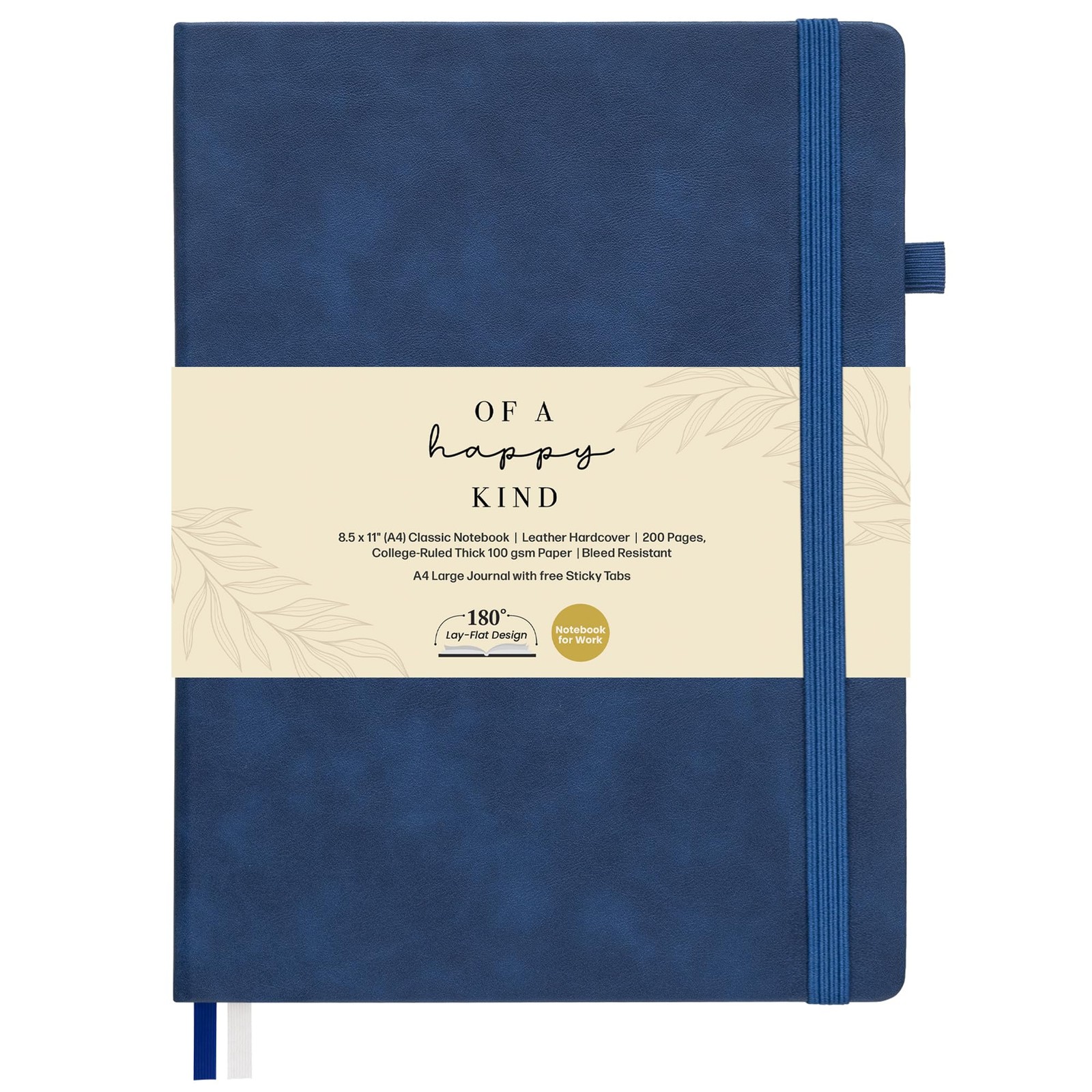 Classic Lined Journal Notebook 8.5×11″ A4 Hardcover 200 Pages, Blue