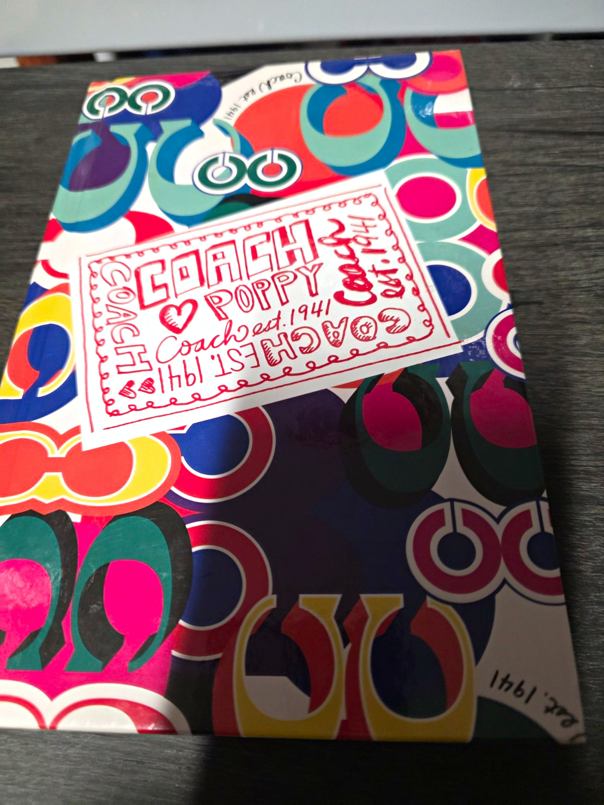 Coach Poppy Multicolor Logo Print Cover Blank Journal Notebook