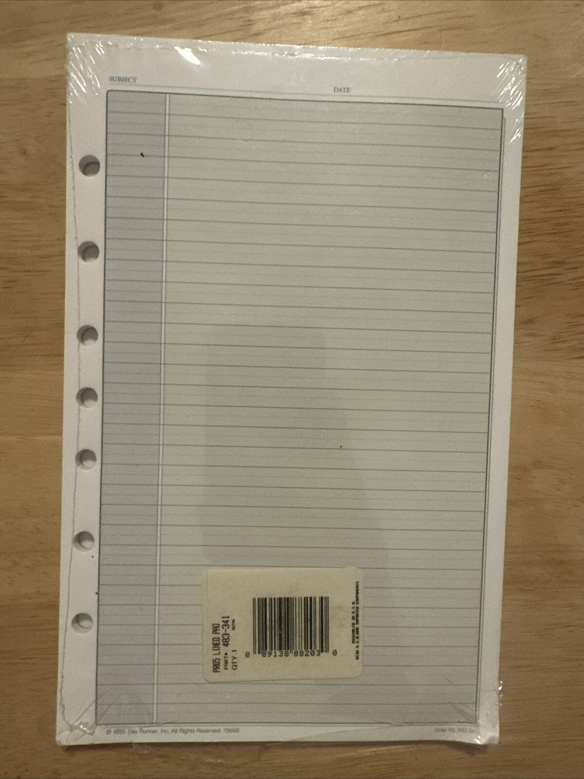 Day Runner Lined Pad 5½” × 8½” 30 Sheets 7 Ring 483-341 Vtg 1994 NIP Pro System