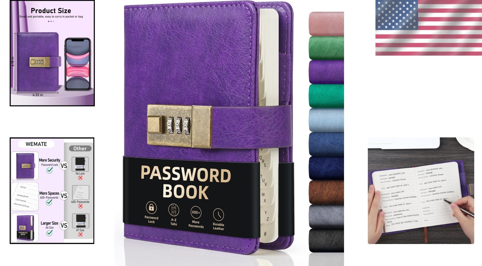 Password Logbook with Lock and Tabs – 208 Pages for Ultimate Security