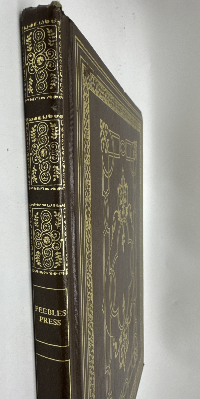 Vtg Hardcover Blank Journal Unlined Peebles Press Unruled Sketch Gold Brown (52)