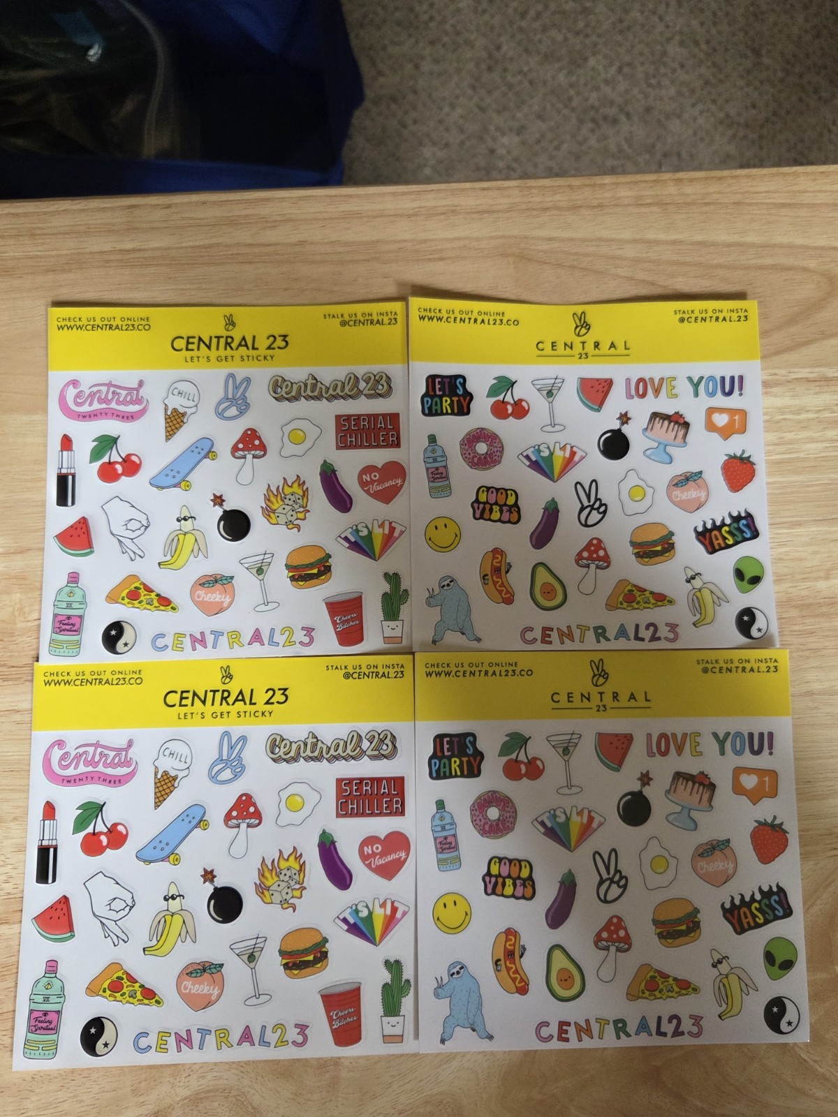 Central 23 Stickers For Cards, Journaling, Notebooks, Ect. 2 pair 4 Sheets New!