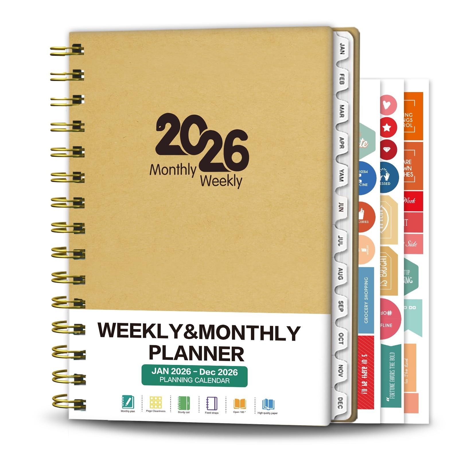 Ymumuda Academic Planner 2026, Daily Weekly and (8.4″×6″) A5, A-Kraft Paper