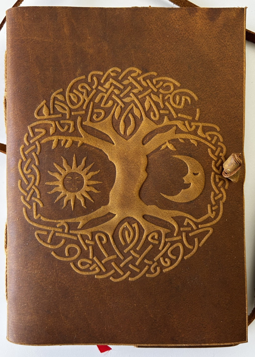 2-Pack Handcrafted Genuine Leather Diary Journal Notebook SUN-MOON Tan 110-page