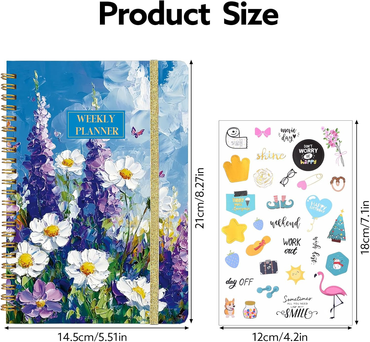 Undated Weekly Planner, A5 Weekly to Do List Notebook with Habit Tracker Spiral