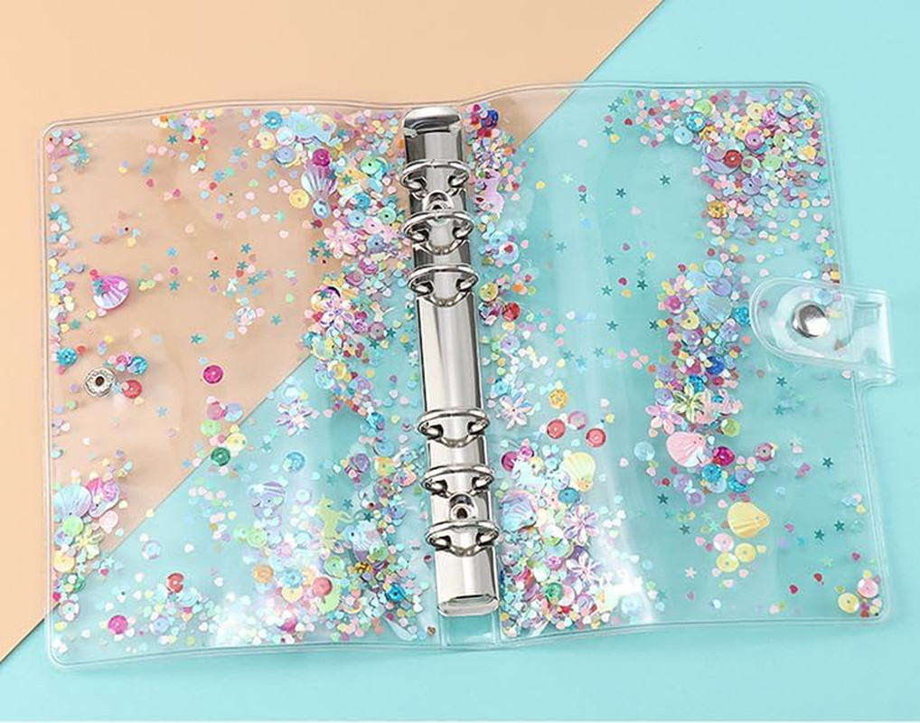 SICCOMA A5 6-Ring Loose Leaf Binder Cover PVC Glitter A5 Planner Cover