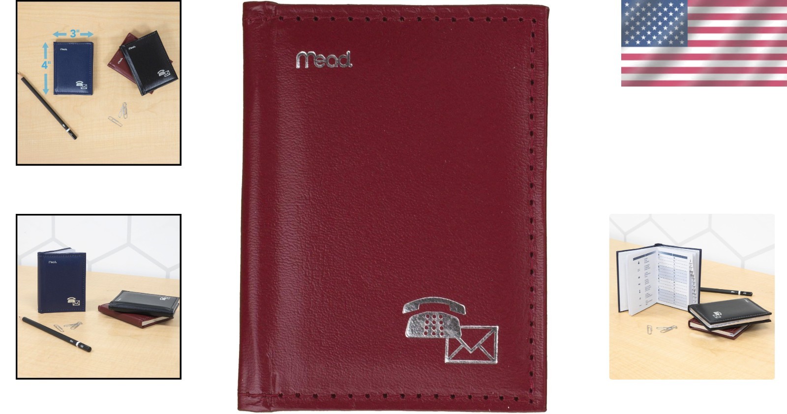 Elegant Telephone & Address Book, 384 Entries, 3″ x 4″ – Assorted Colors