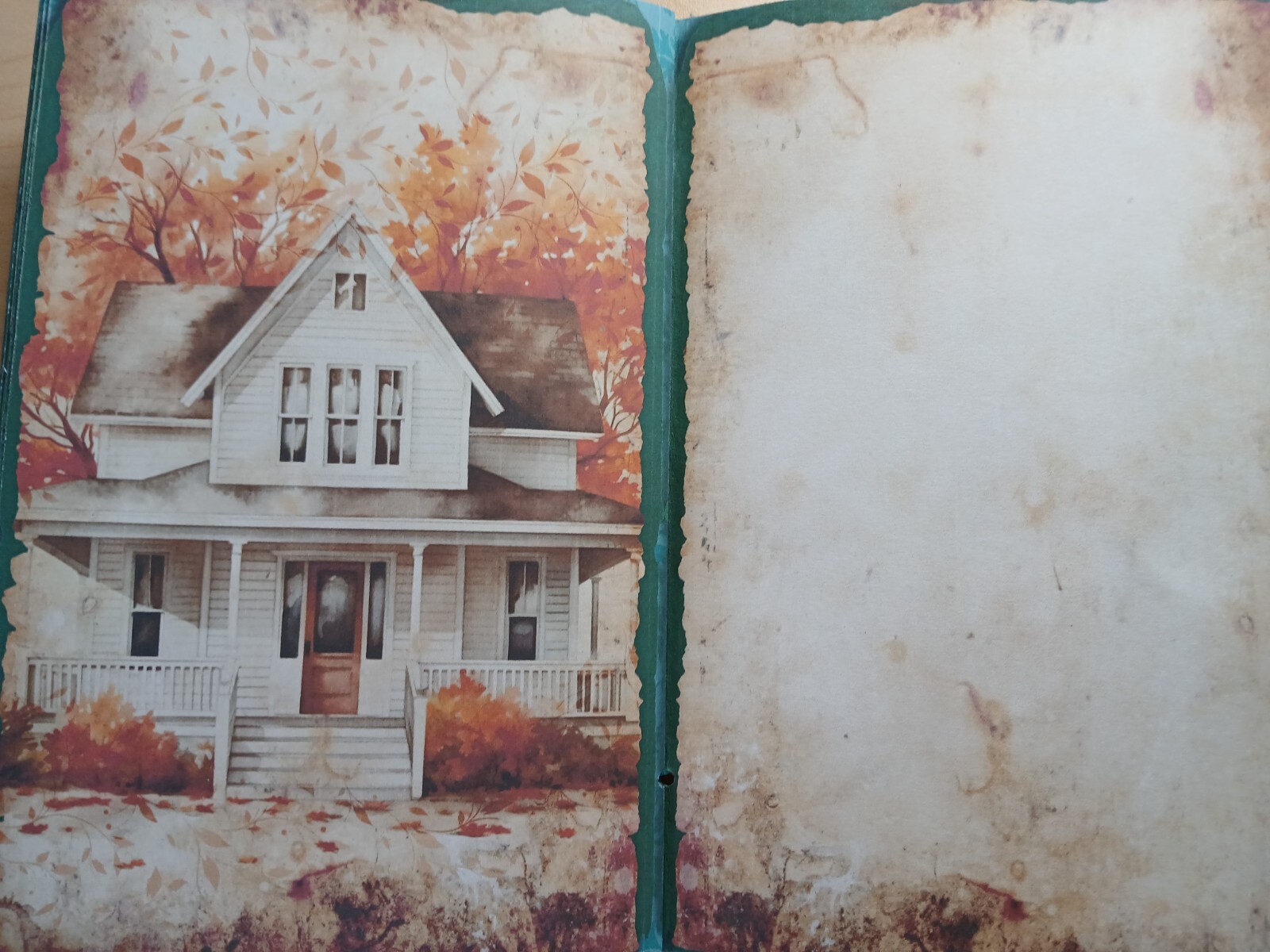 Junk Journal Booklet “AUTUMN BREEZE” Fall Colors LG 8.5″x5.5″ 40pgs × Ephemera