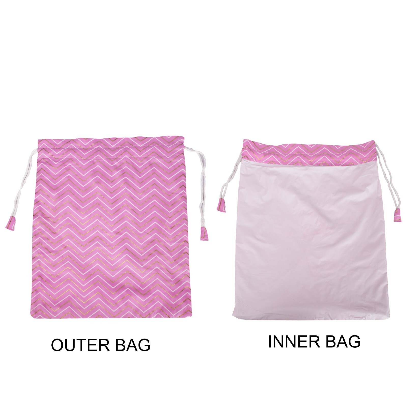 Zigzag Drawstring Planner Bag, Travel Organizer, Journal Supplies Storage Case
