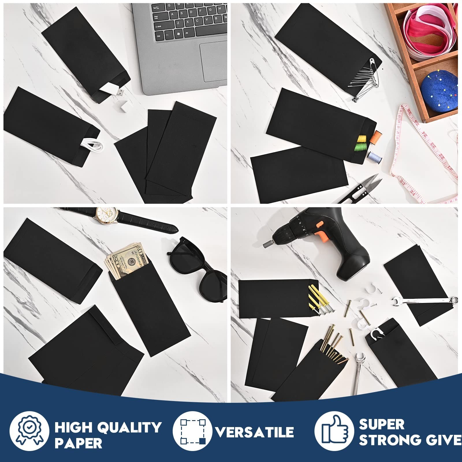 200 Cash Budget Envelopes, Self-Adhesive Money Organizers for Coins & Checks