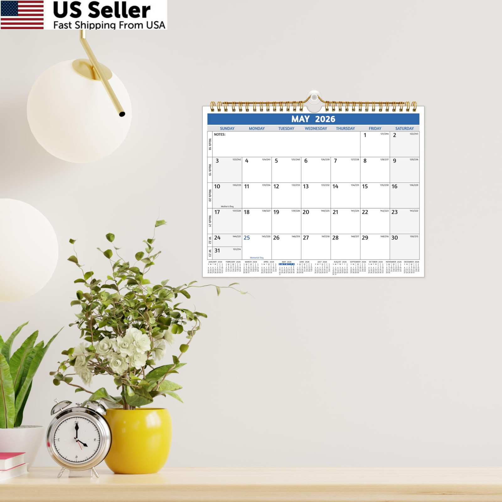 Wall Calendar 2026-2027 – Run Now to Jun 2027, 18 Monthly Calendar…