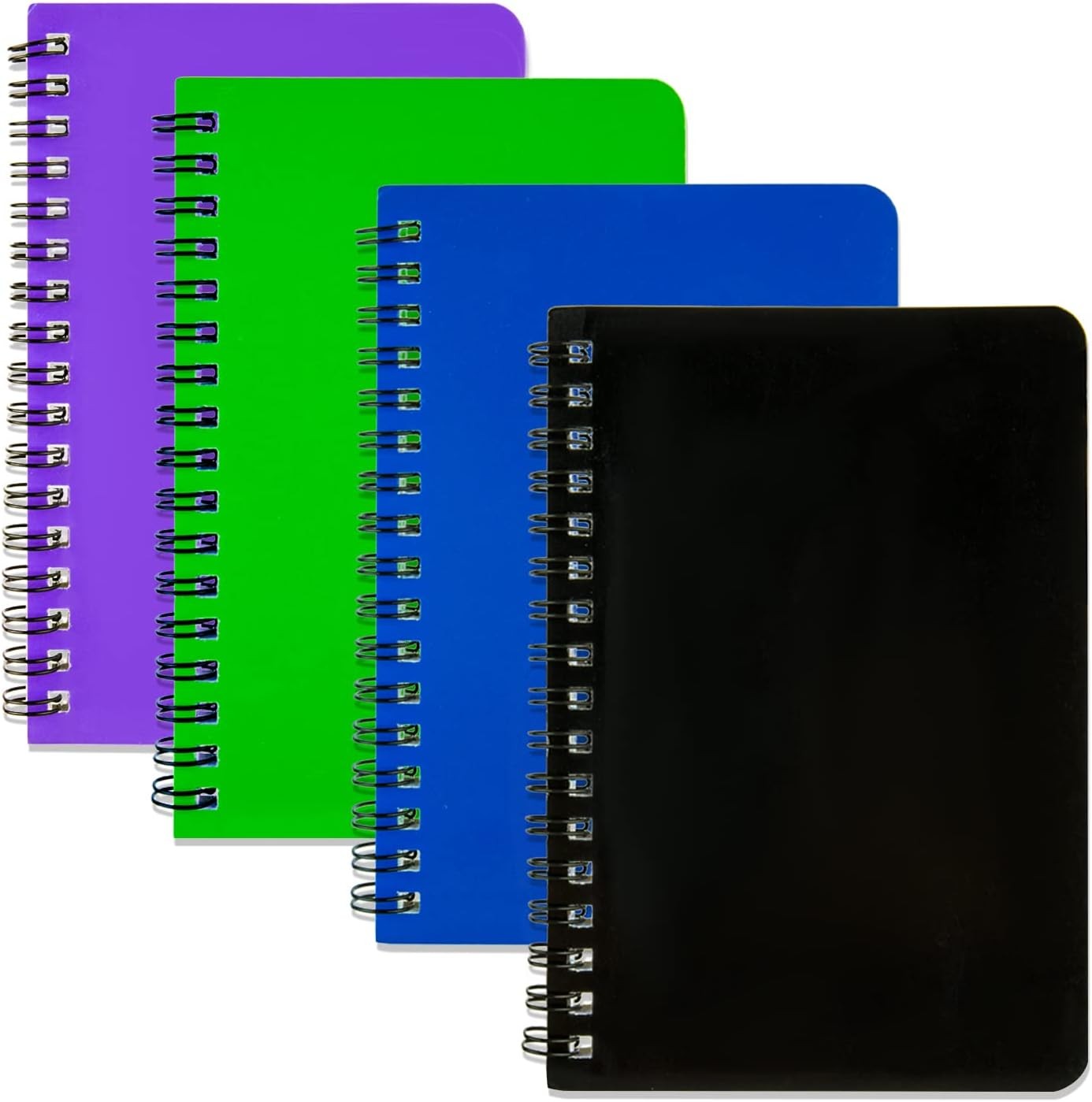 Spiral Notebook 4 Pack, 4.2″x6.1″ Pocket Notepad, Small Journals