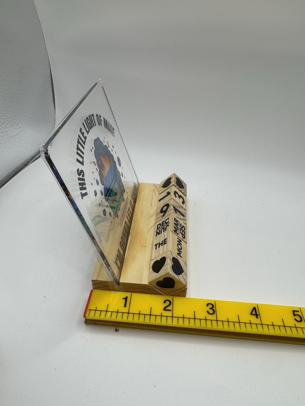 Dumpster Fire Desk Calendar Wood Block Perpetual Acrylic Funny Coworker Gift