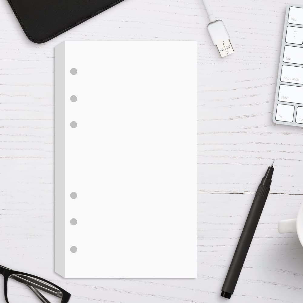 (2 Packs) A6 Binder Paper for Filofax Personal Planner, A6 Refill Paper, White 1