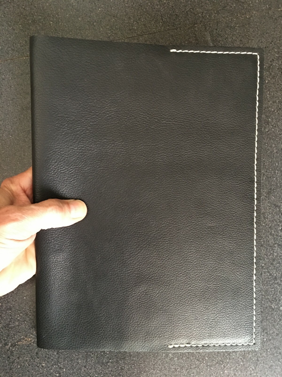 Genuine Soft Black Leather Handmade Refillable Journal – wonderful gift idea!