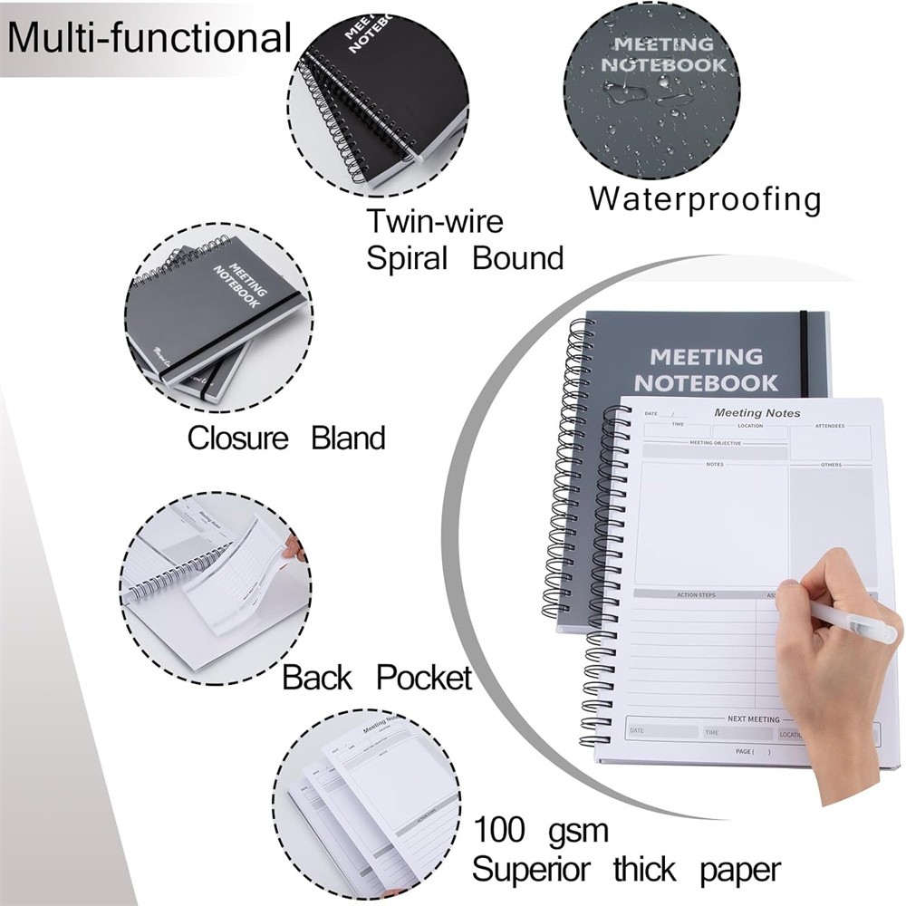 B5 Notebook for Work Organization Work notebook with action item Office Supplies