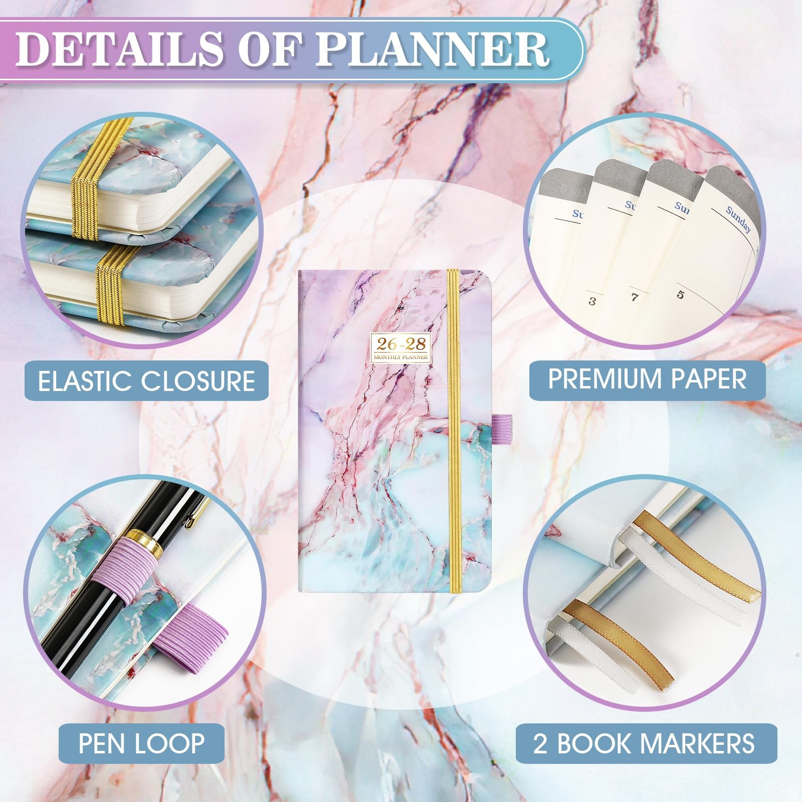 2026-2028 Monthly Pocket Planner – 3 Year Monthly Planner 2026-2028