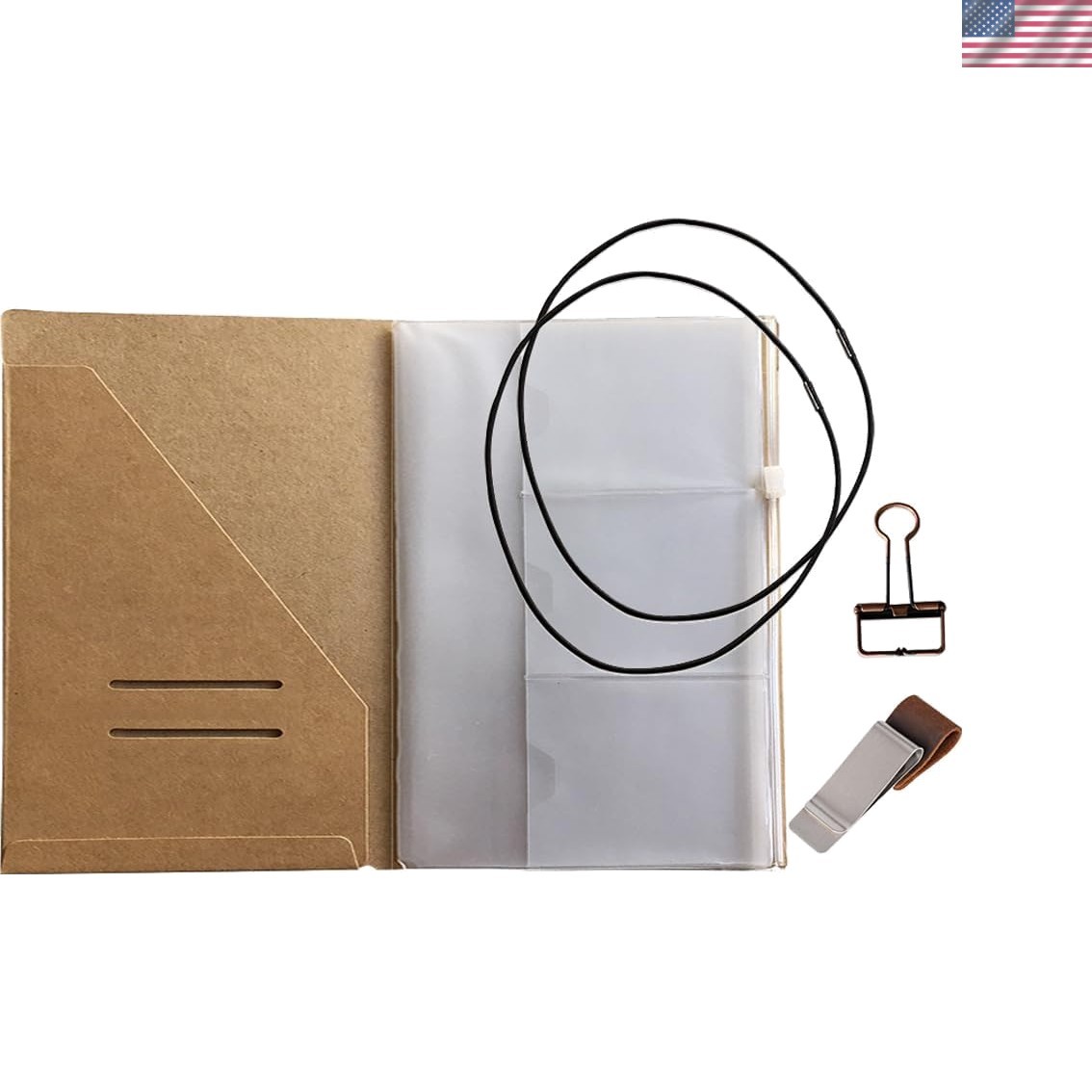 Complete A5 Notebook Accessories Set: Kraft Folder, Zipper Case & More