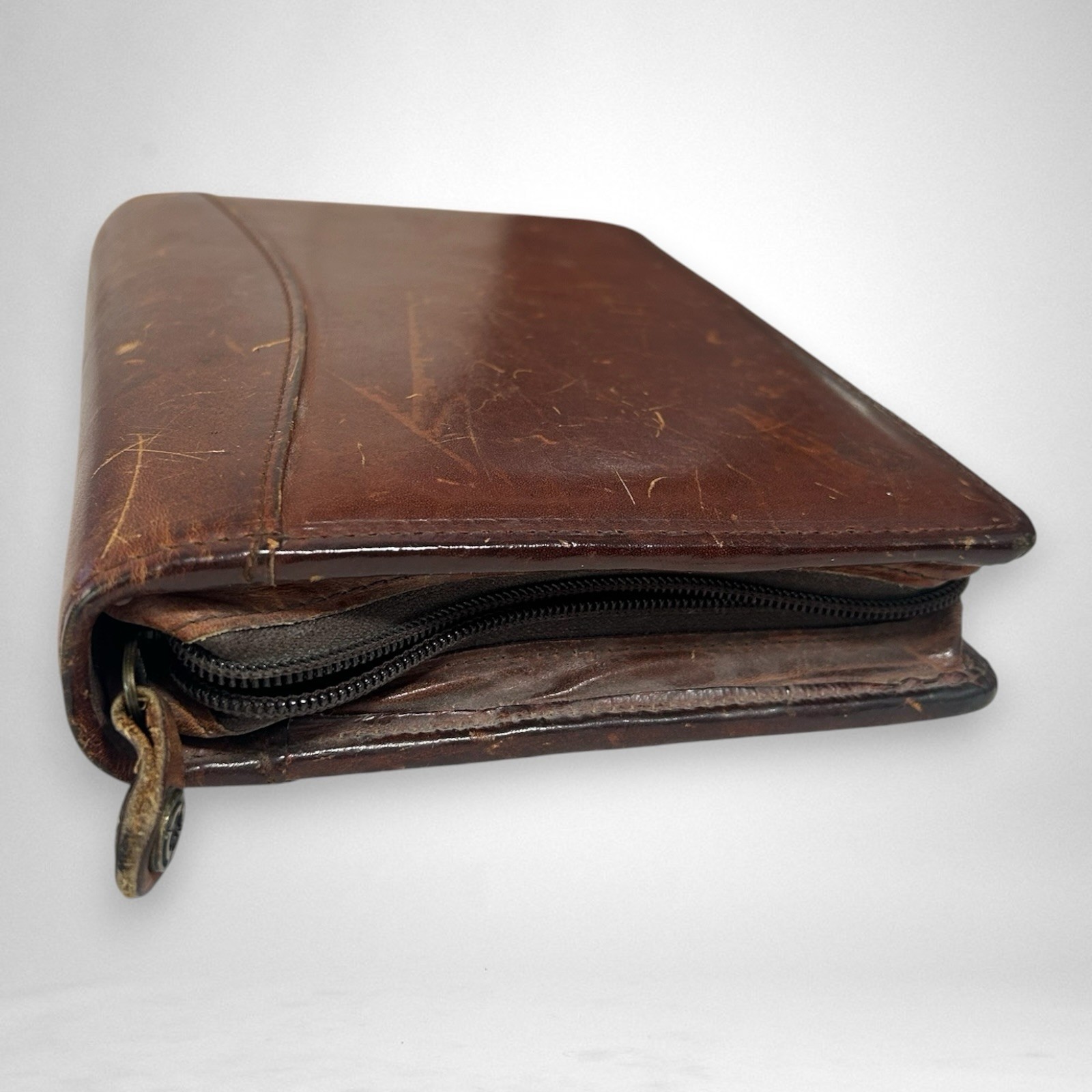 Franklin Covey Riverwood Leather PadFolio Distressed Warm Brown USA