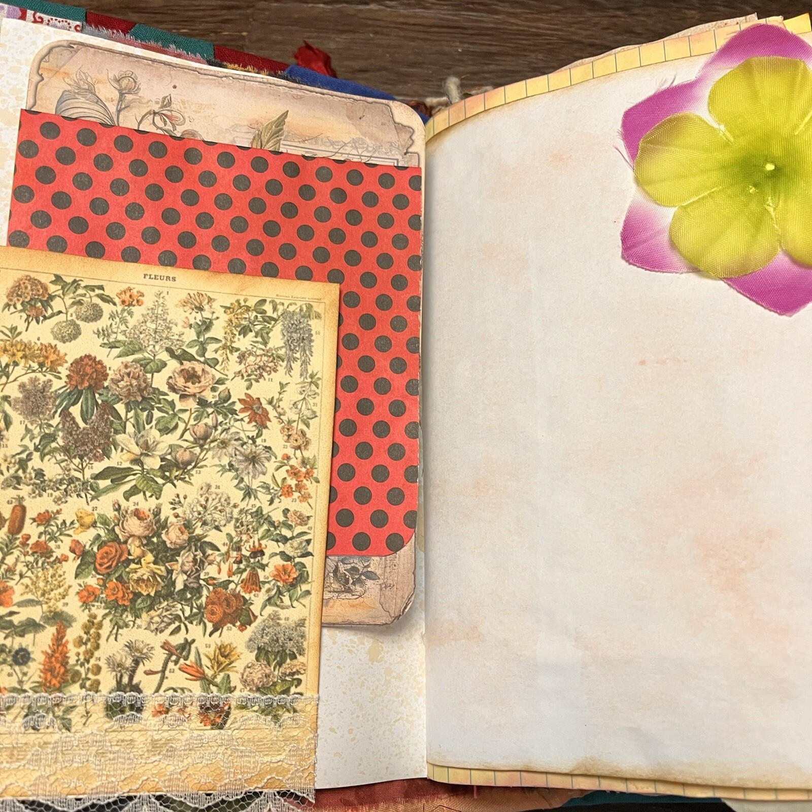 Boho Junk Journal Floral Flowers Feminine Gypsy Colorful Handmade Journal