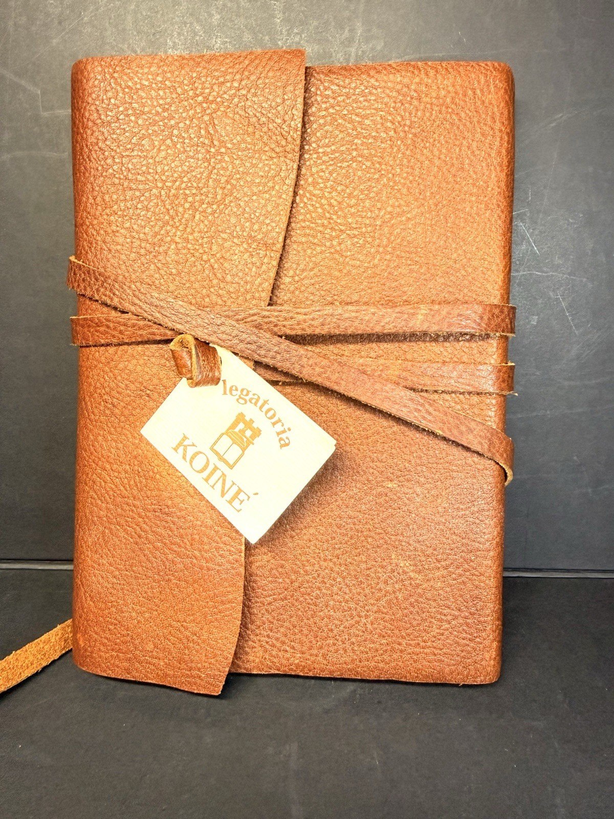 Legatoria Koiné Italy Genuine Leather Journal Wrap Tie Notebook Handmade Brown