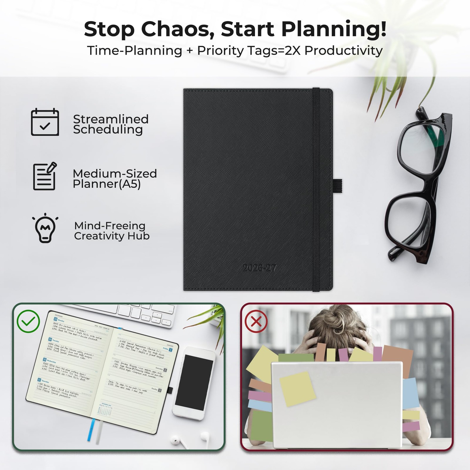 Weekly Monthly 2026-2027 Planner (July 26-Dec 27),8.5″x6.5″,18 Months Agenda …