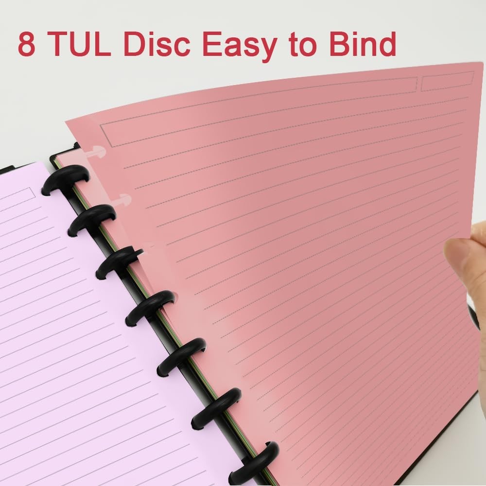 3-Pack Junior Discbound Lined Refill Paper, 300 Sheets, 110gsm, 5 Colors, 8-Disc