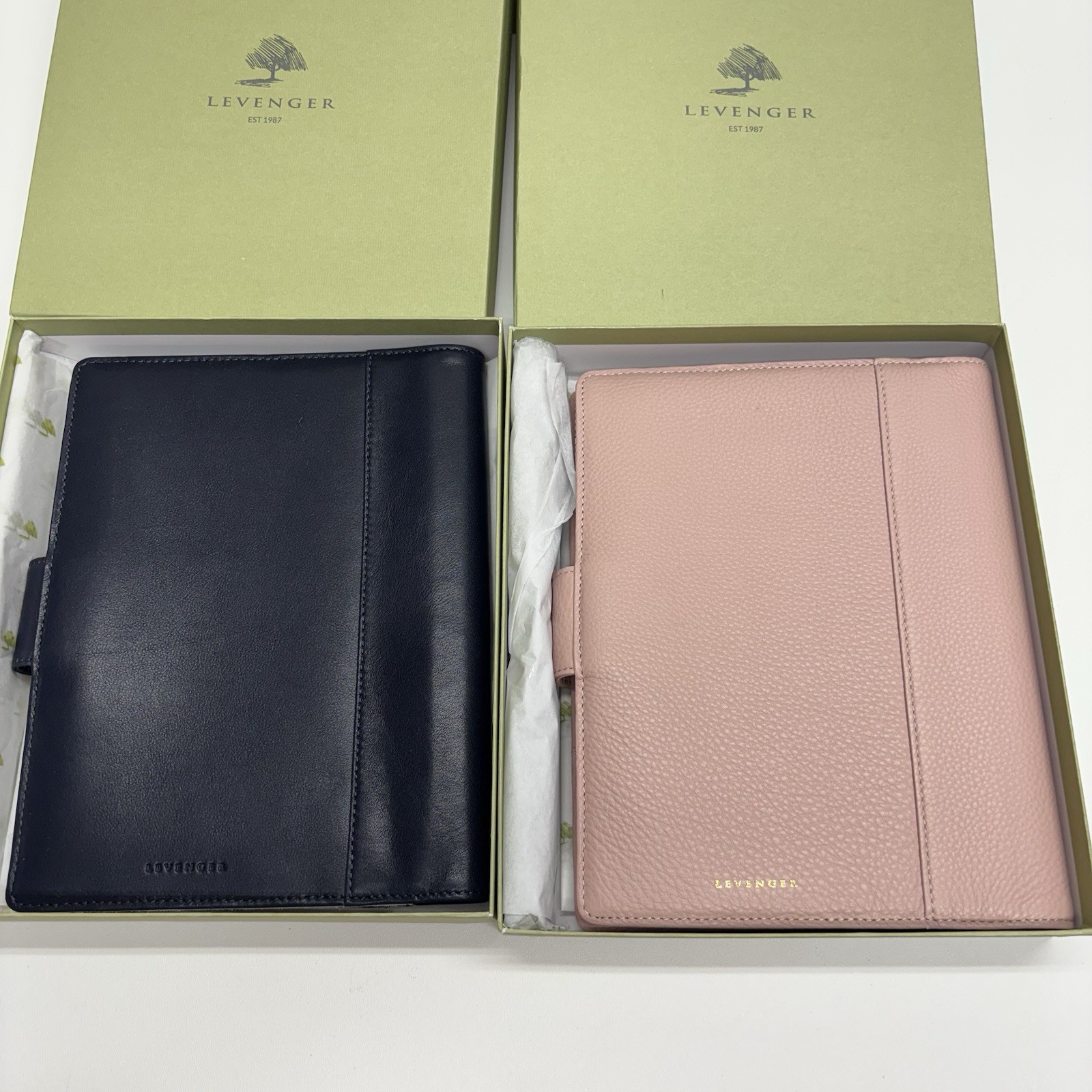 Large Lot of Levenger Leather Folios, Organizers, Notebooks, Circa Discs