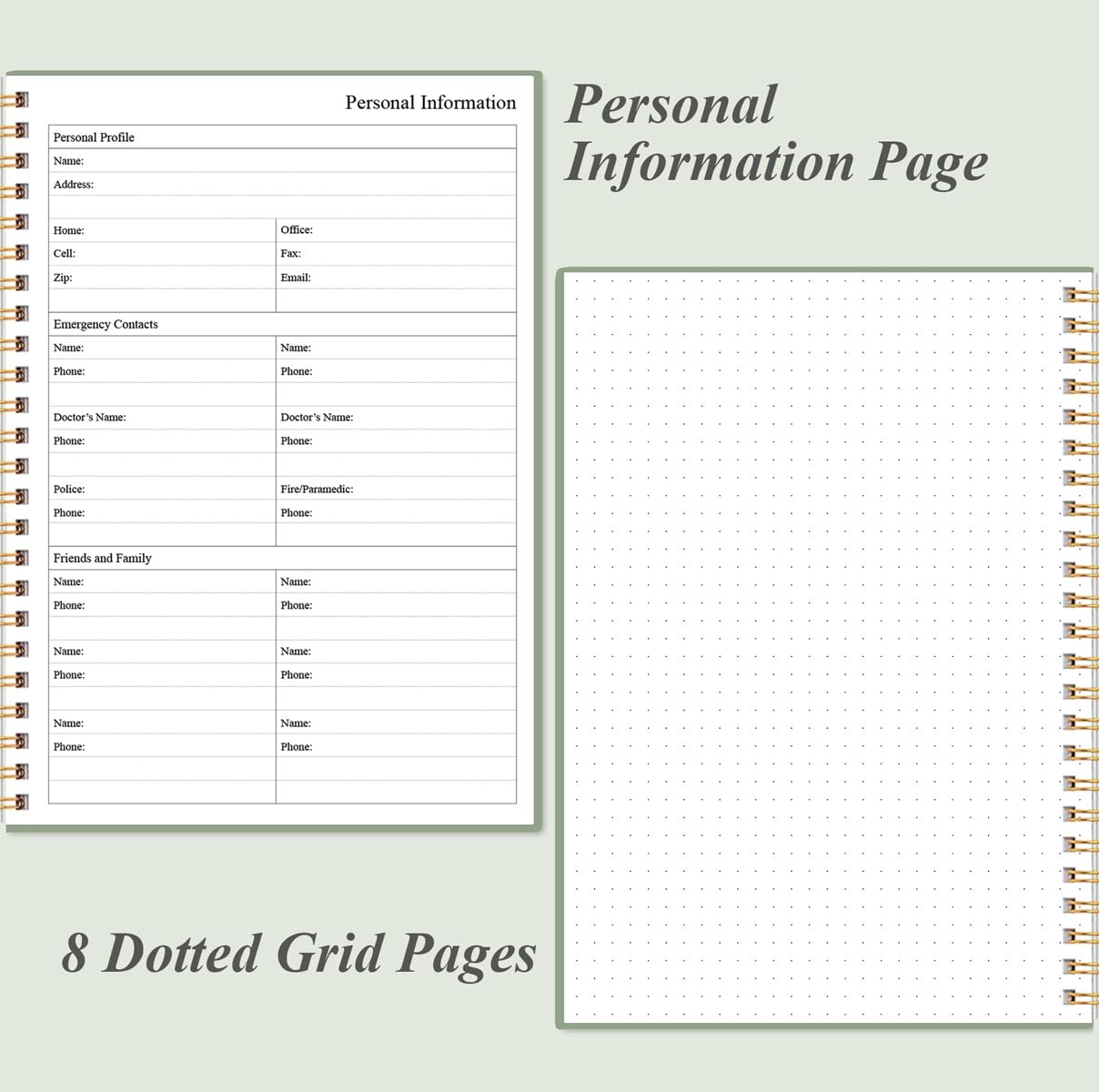 Daily Planner Undated – A5 To Do List Notebook Hourly 5.8″ x 8.5″, Green