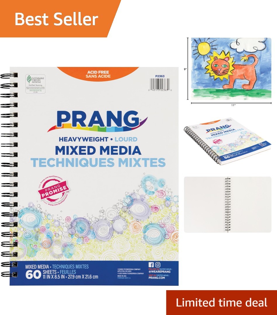 Versatile 8.5″ x 11″ Mixed Media Journal for All Ages – Acid-Free, 60 Sheets