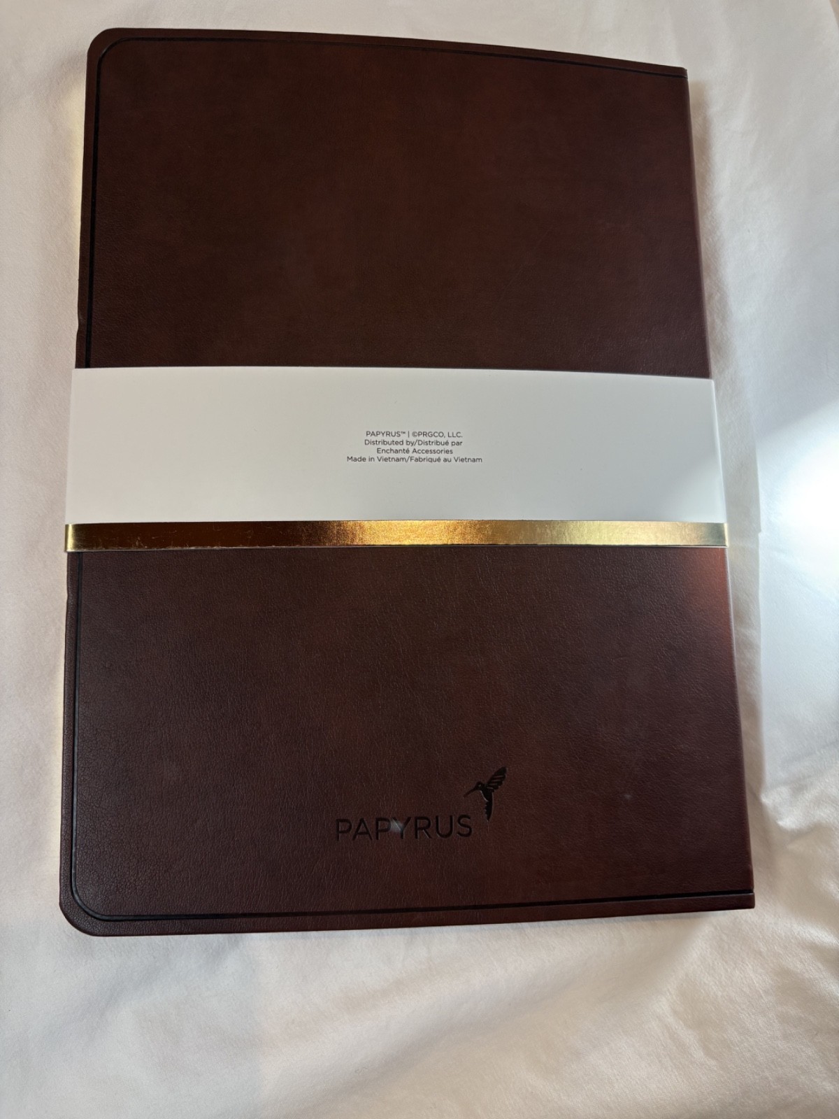 PAPYRUS Brown Ruled Gilded Notebook Journal 240 Pages Ivory Lined 7 x 9.75 GIFT