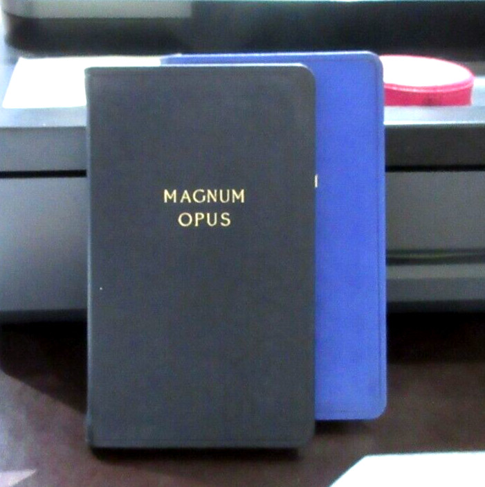 Magnum Opus Notebook Personal Pocket Leather 144 Lined Pages Hayden 3×5″ Blue