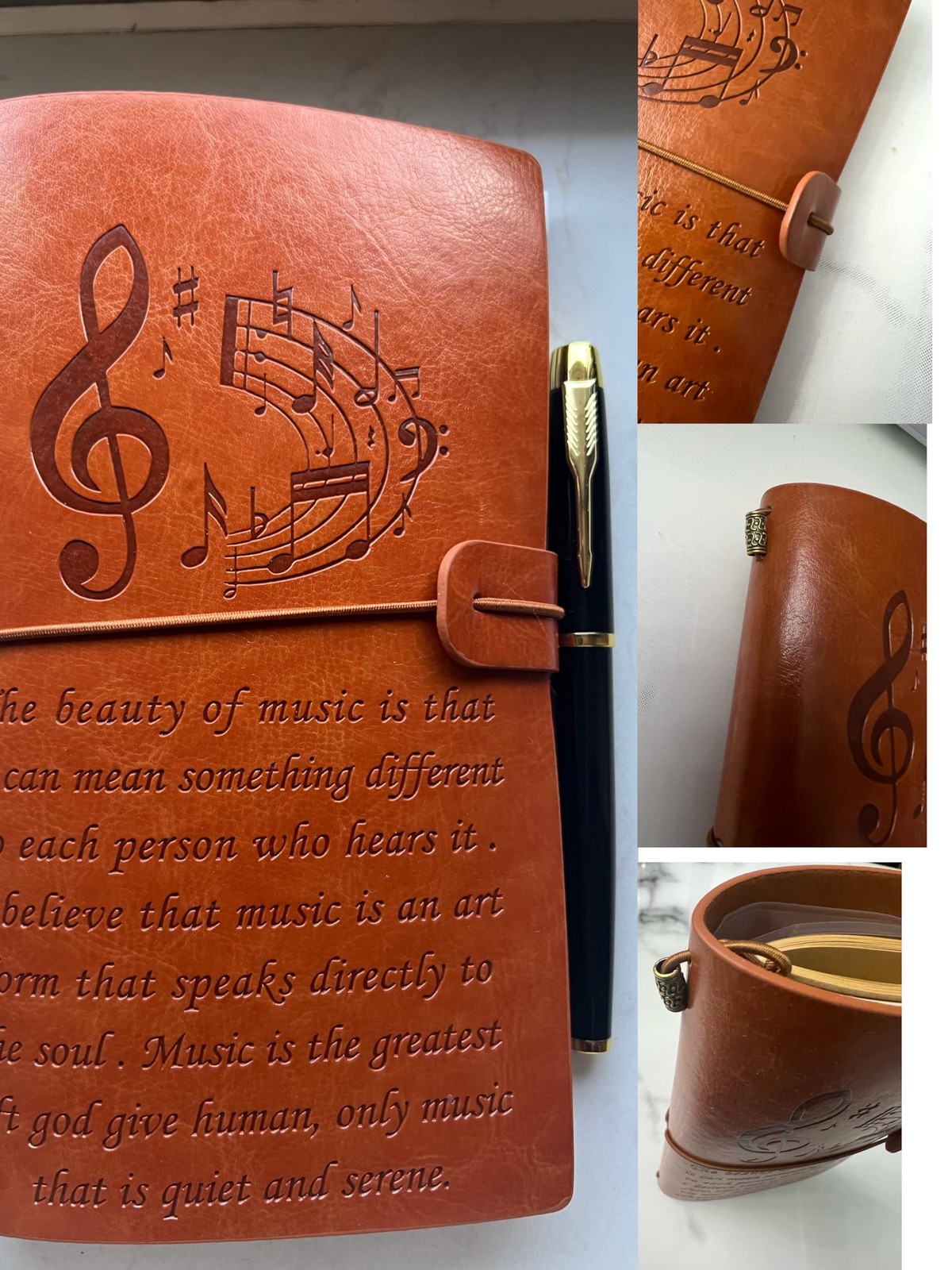 Leather Bound Musician Journal – Unique Music Notebook for Brown