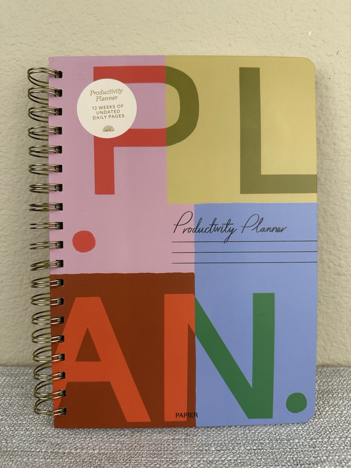 Papier Productivity Planner Spiral Bound Undated Hardcover 7″ x 10″ 12 Weeks