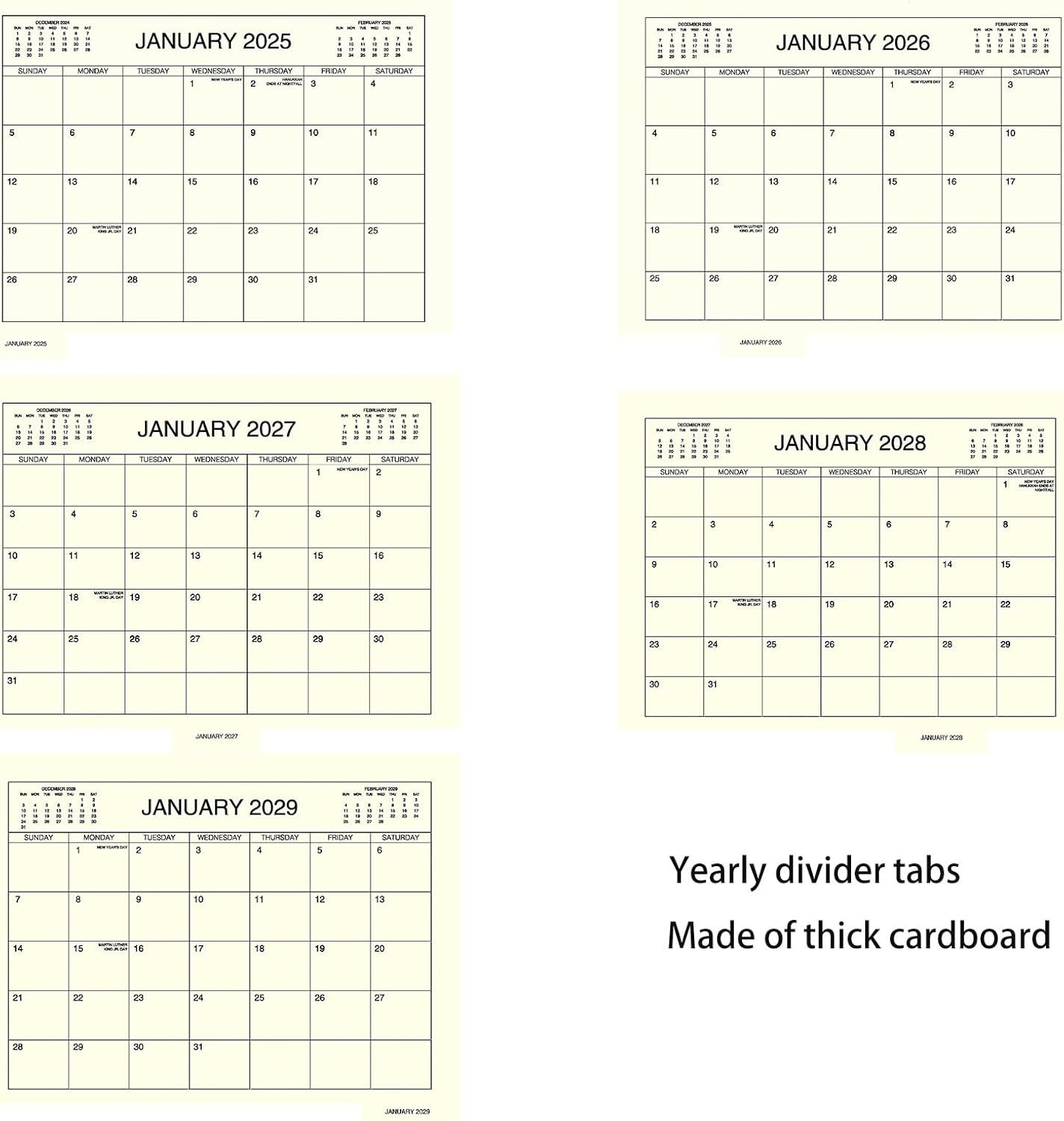 5 Year Calendar Planner (Blue, 11 * 8.5” 2025/2029,5 Years,61 Pages, Blue