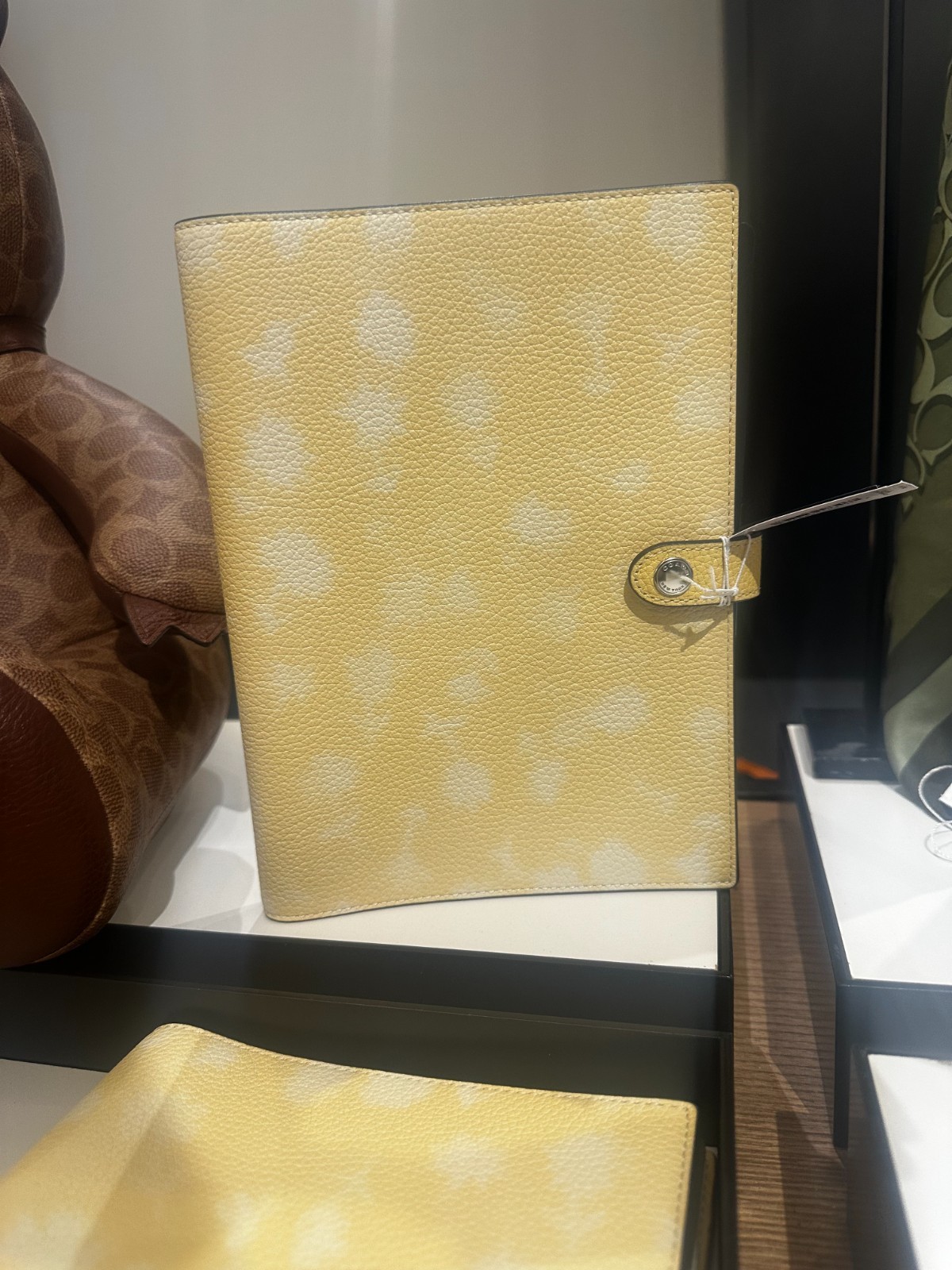 COACH Notebook with Floral Print CDY00 Silver/Washed Yellow NEW!