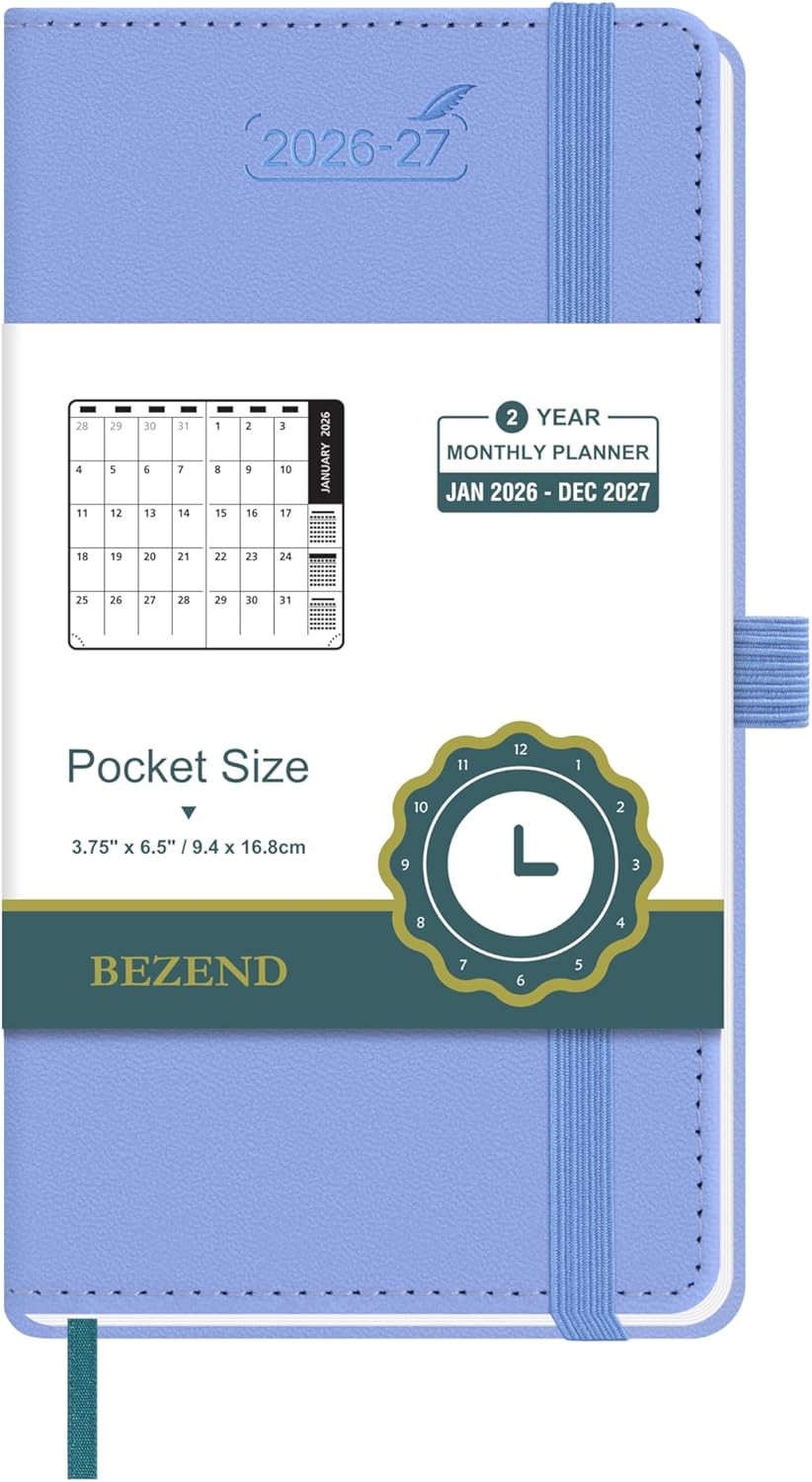 Pocket Monthly Planner 2026-2027 (3.5″ X 6.5″) 2 Year Calendar Book for Purse wi